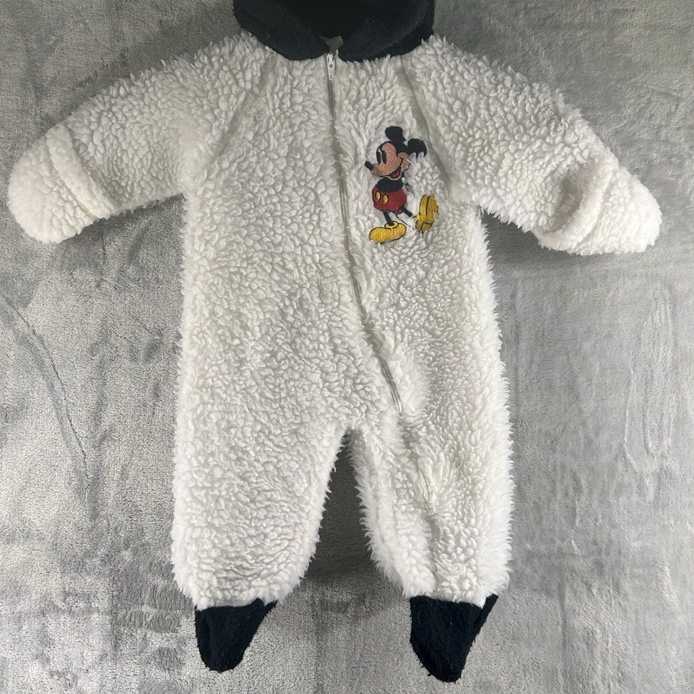 Vintage‎ Disney Mickey Mouse 0-9 Month Baby One-Piece Jumper with Ears
